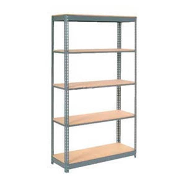 Heavy Duty Shelving 48W x 24D x 96H With 5 Shelves, Wood Deck, Gray